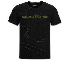 Мужская футболка Audi quattro Mens T-Shirt, Black/Green